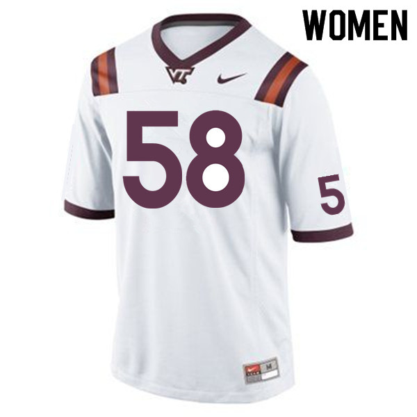 Women #58 Nathan Proctor Virginia Tech Hokies College Football Jerseys Sale-Maroon
